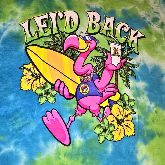 Buc-ee's T Shirt ~ Tie Dye Blue Green, Size Youth Medium Bucees ~ NWT - Picture 6 of 10